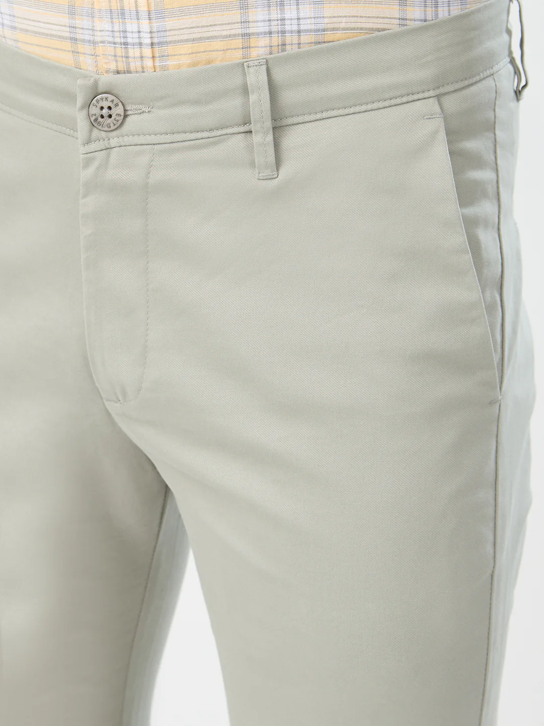 Men Trouser Slim Fit Green Mid Rise - Image 6