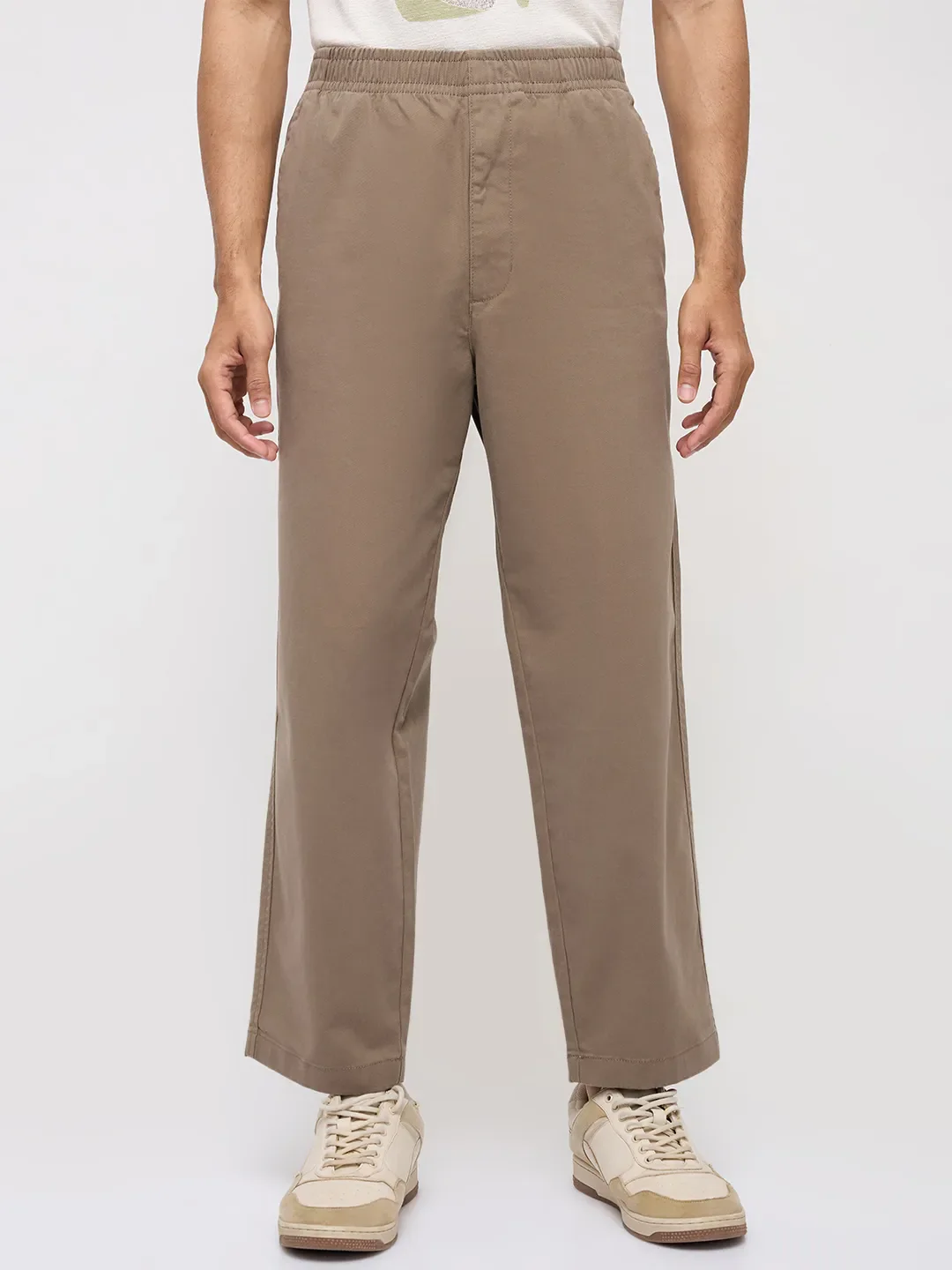 Men Trouser Relaxed Fit Grey Mid Rise - Image 2