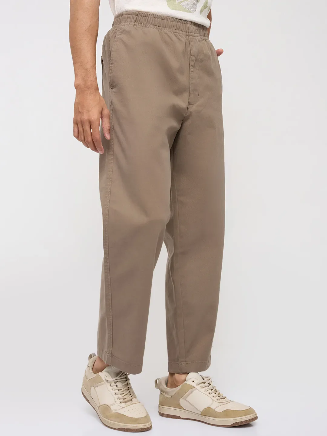 Men Trouser Relaxed Fit Grey Mid Rise - Image 3