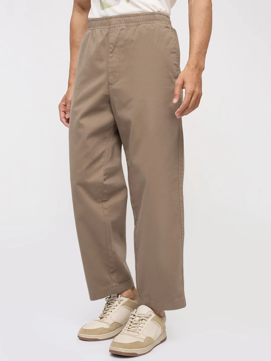 Men Trouser Relaxed Fit Grey Mid Rise - Image 4