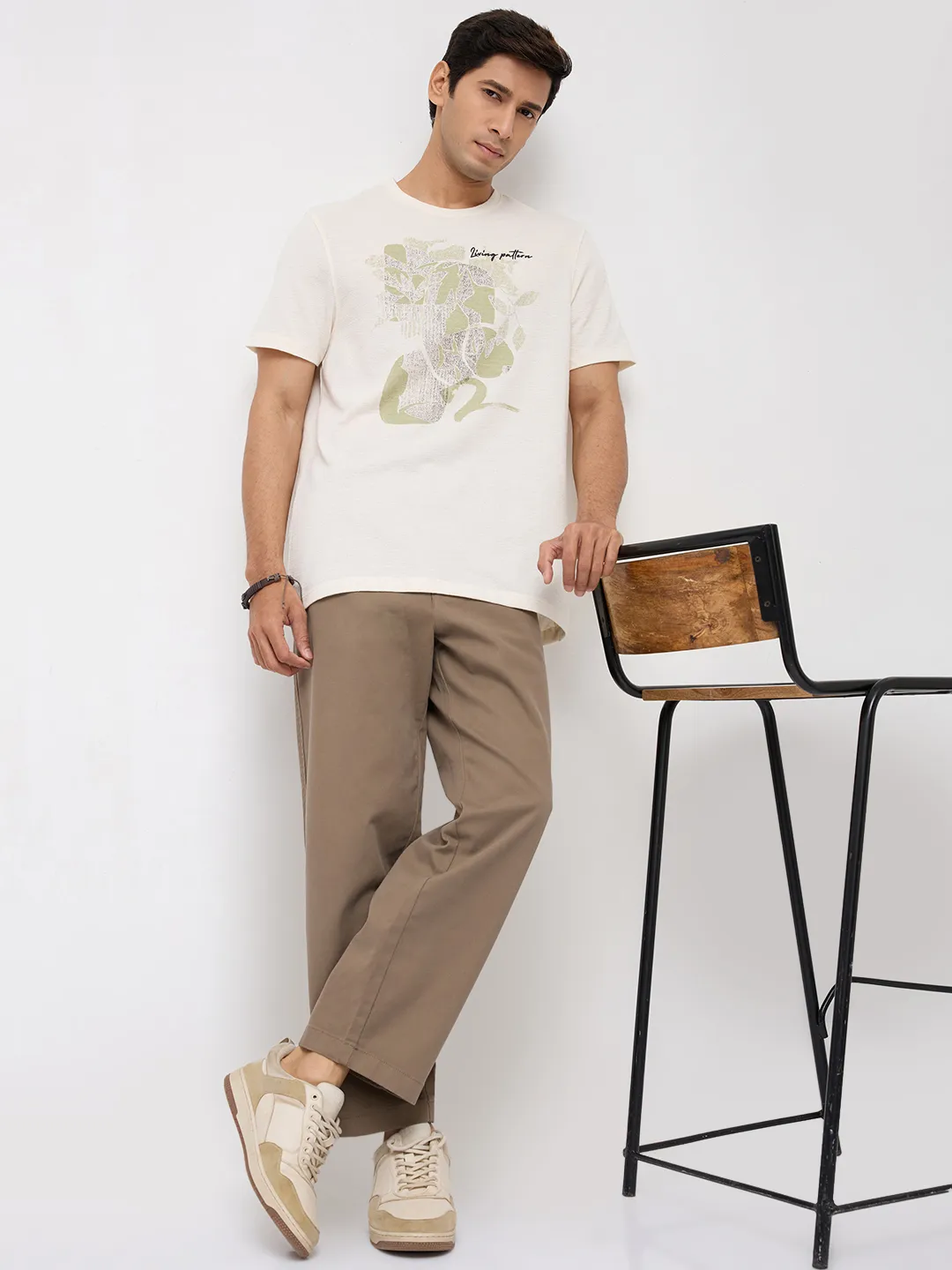 Men Trouser Relaxed Fit Grey Mid Rise - Image 6
