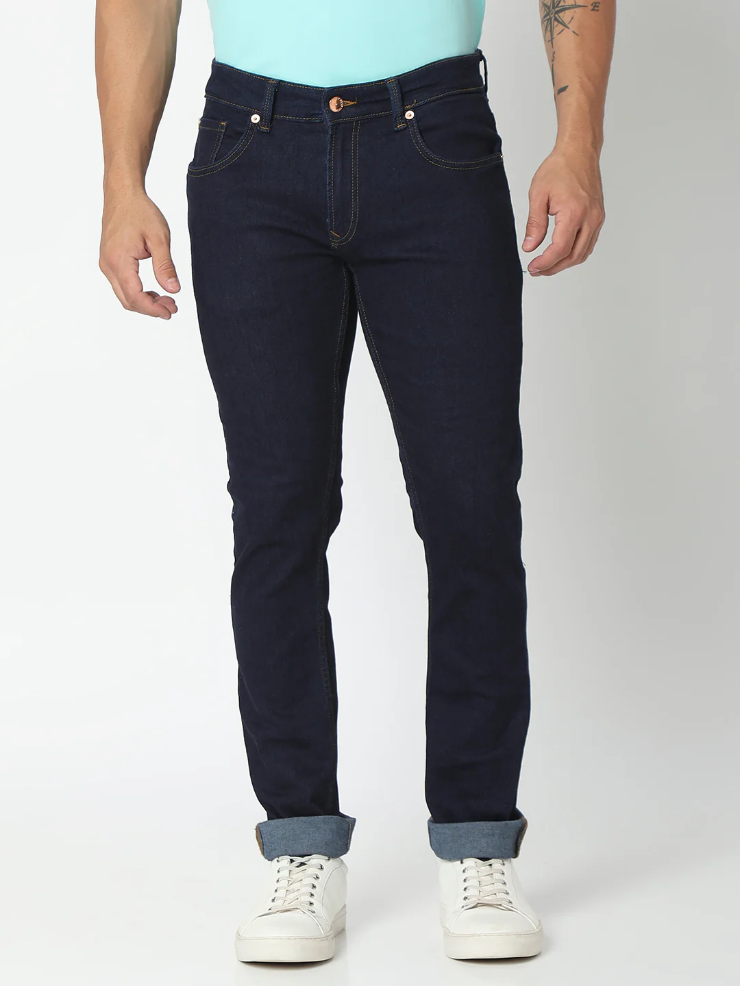 Men Rover Jeans Regular Fit Raw Blue Mid Rise - Image 2