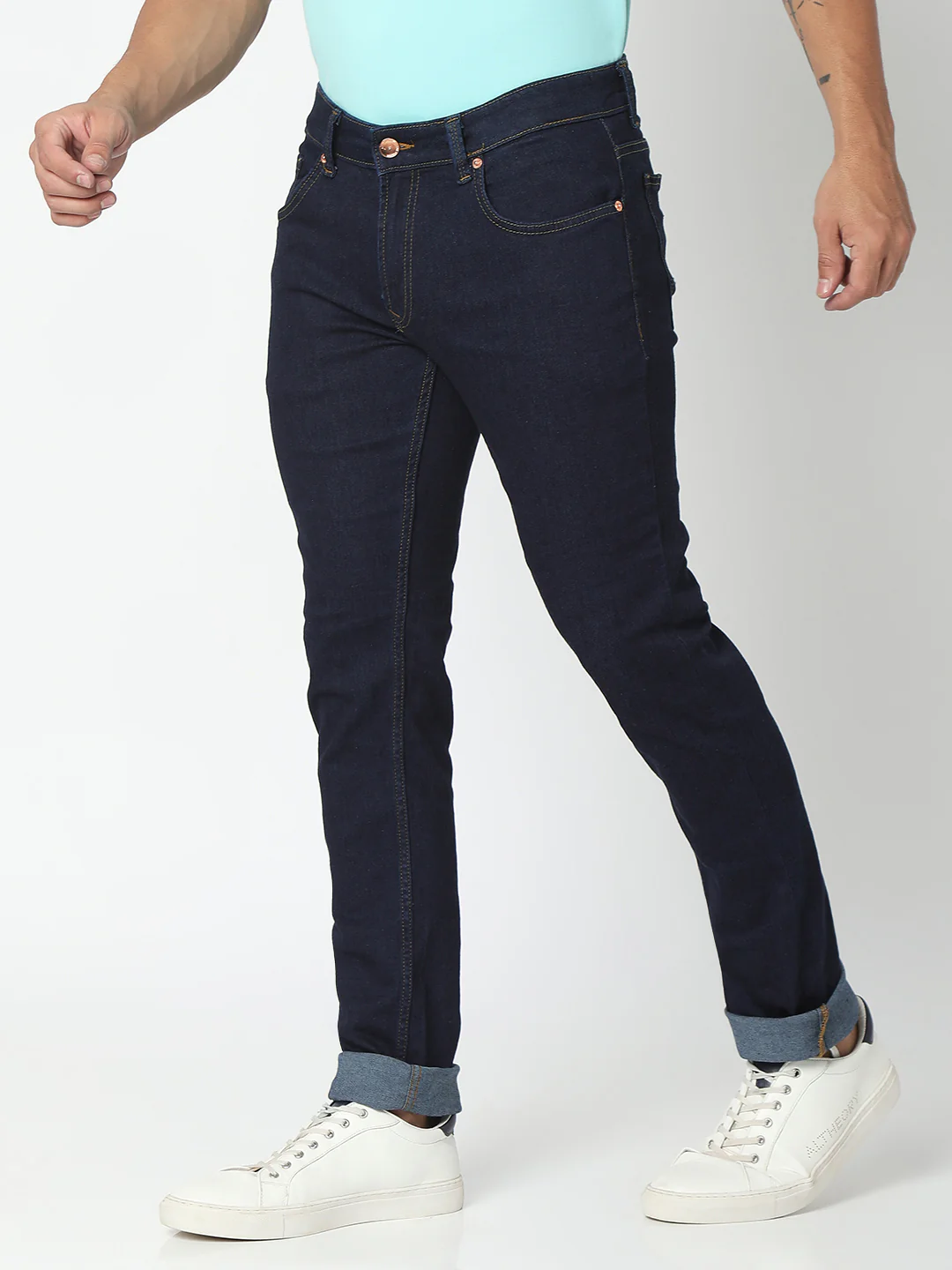 Men Rover Jeans Regular Fit Raw Blue Mid Rise - Image 3