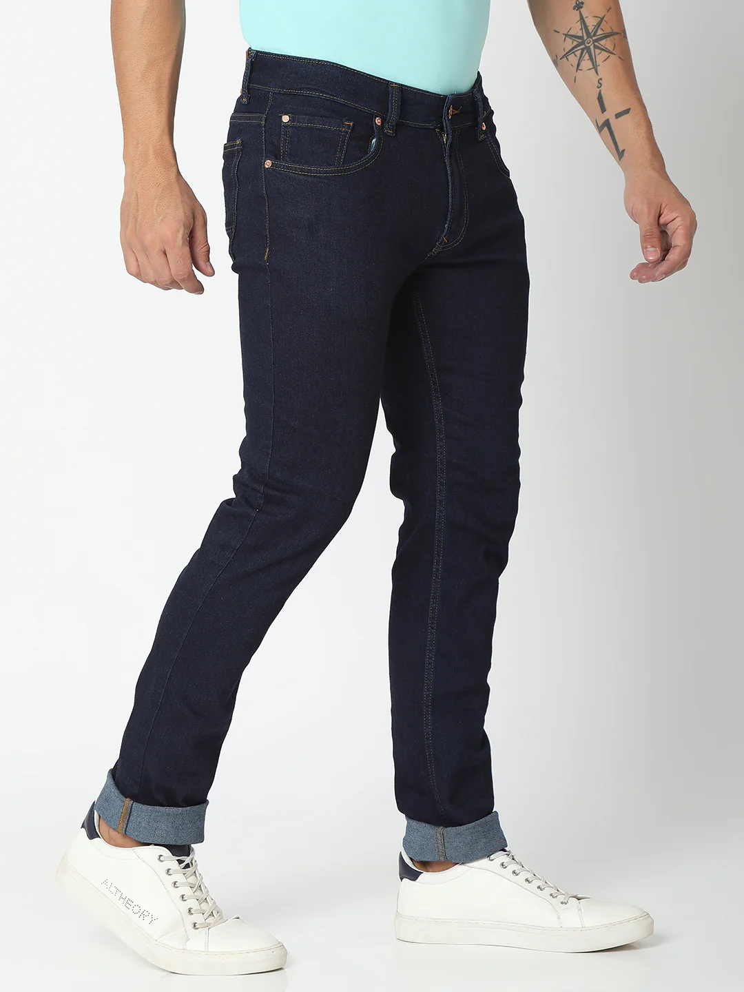Men Rover Jeans Regular Fit Raw Blue Mid Rise - Image 4