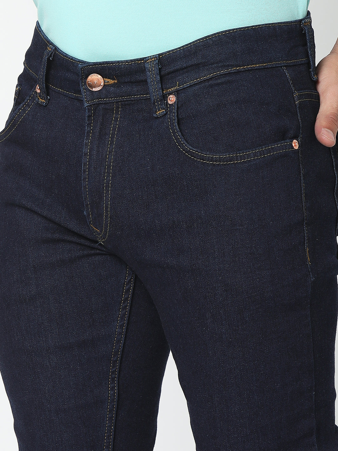 Men Rover Jeans Regular Fit Raw Blue Mid Rise - Image 6