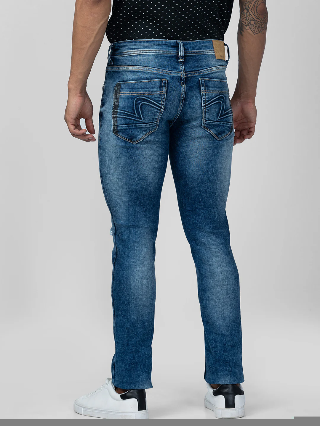 Men Kano Jeans Slim Fit Blue Low Rise - Image 3