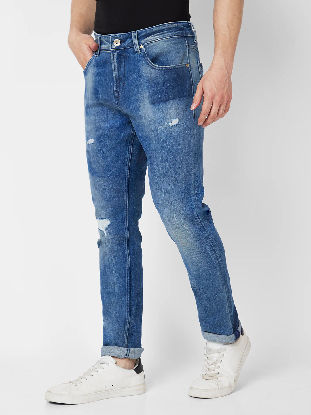 Men Kano Jeans Slim Fit Blue Low Rise - Image 4