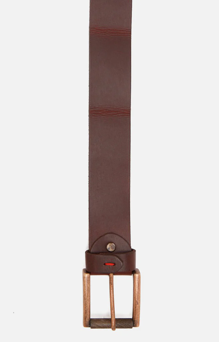 Men Wine Genuine Leather Belt - Image 4
