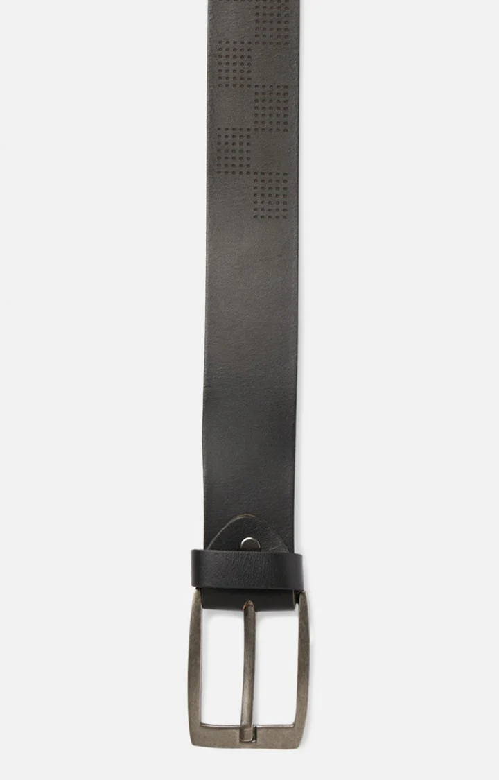 Men Black Genuine Leather Belt - Image 4