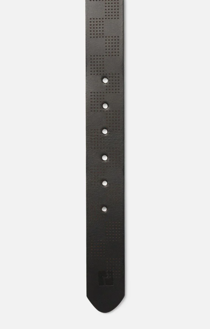 Men Black Genuine Leather Belt - Image 5
