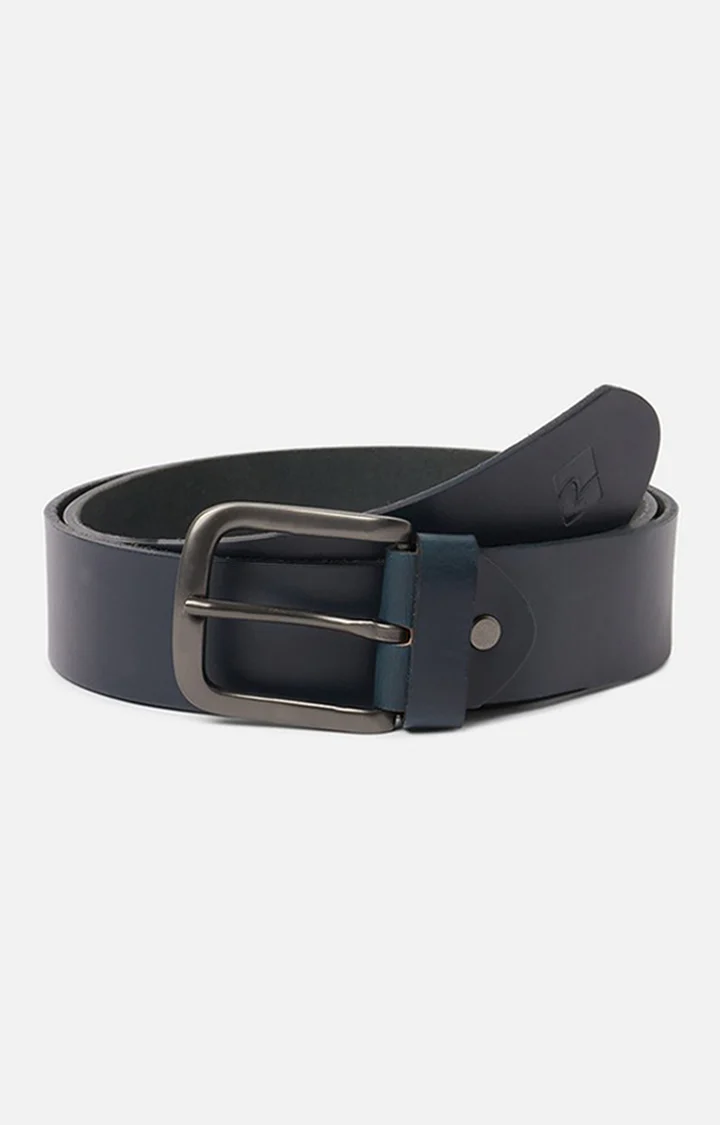 Men Blue Genuine Leather Belt