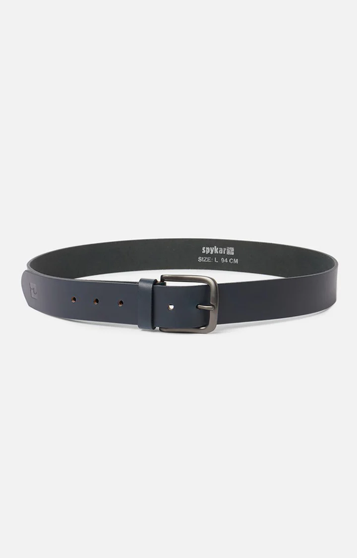 Men Blue Genuine Leather Belt - Image 3
