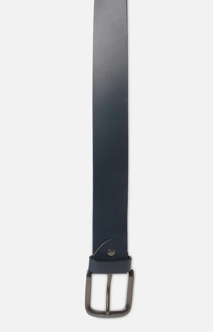 Men Blue Genuine Leather Belt - Image 5