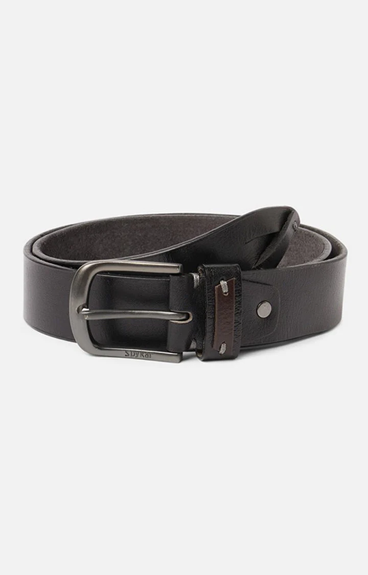 Men Black Genuine Leather Belt - Image 7