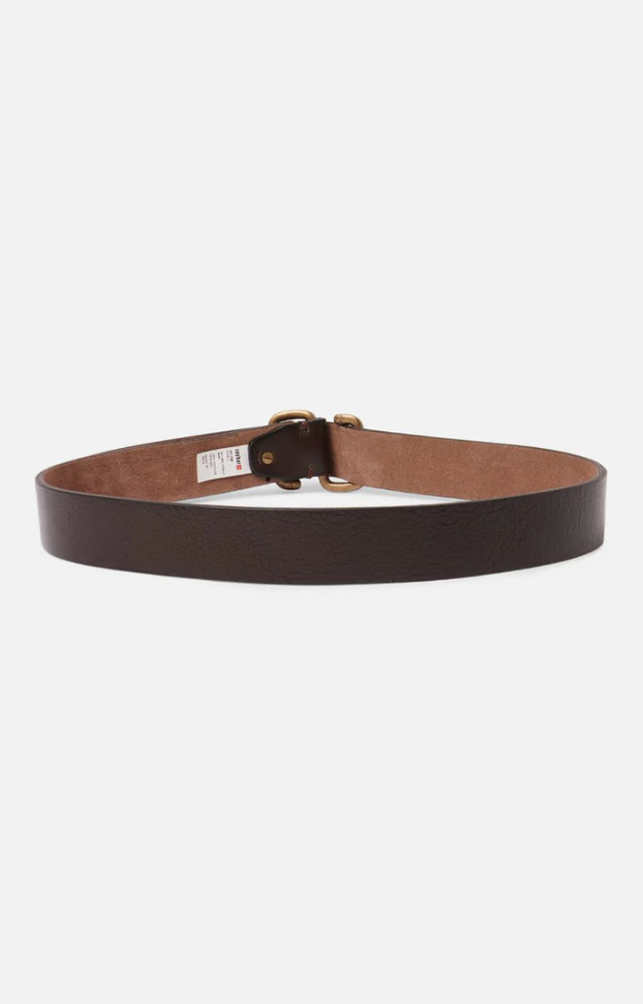 Men Maroon Genuine Leather Belt - Image 2