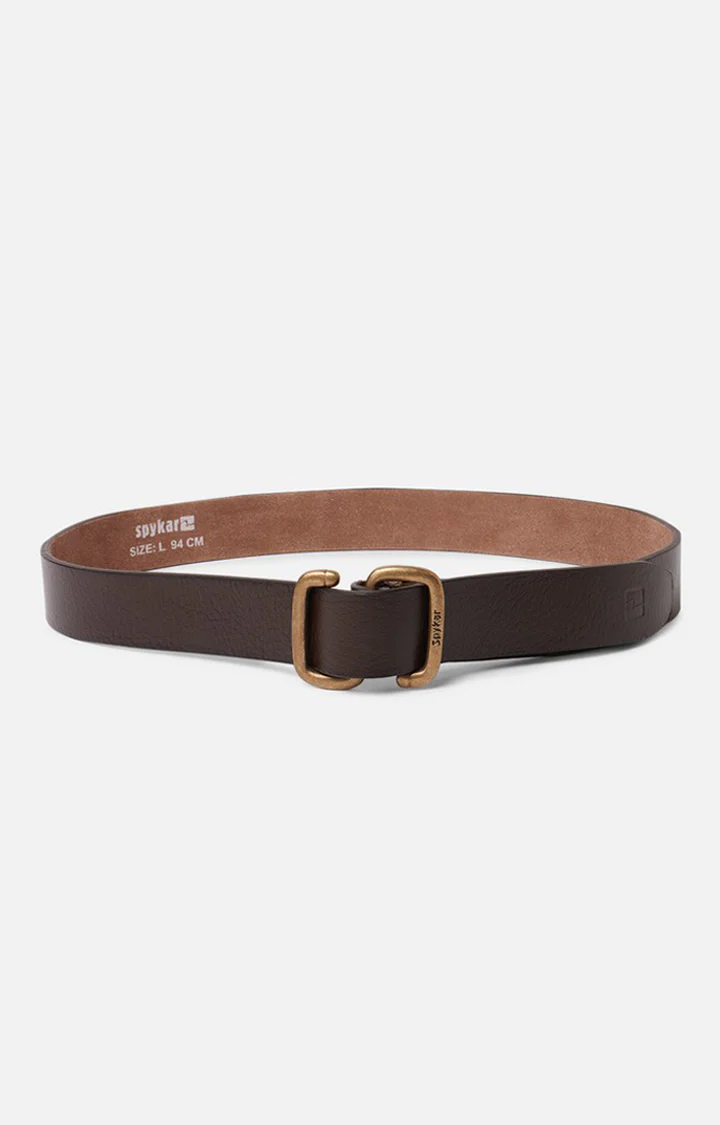 Men Maroon Genuine Leather Belt - Image 3