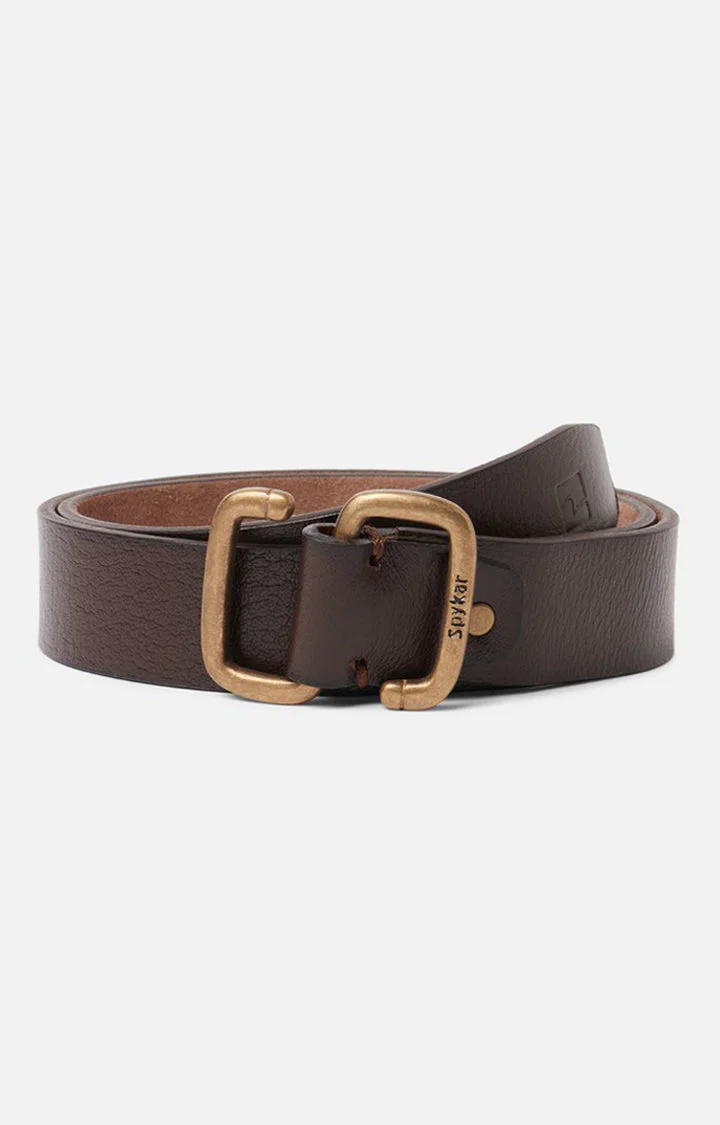 Men Maroon Genuine Leather Belt - Image 7