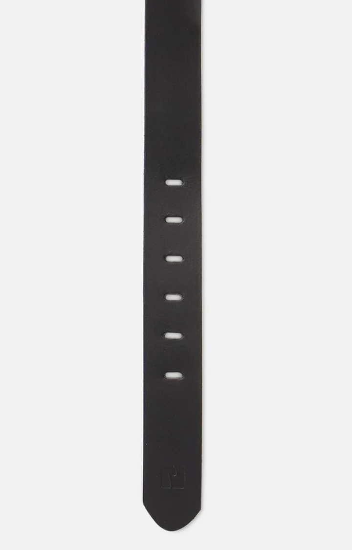 Men Black Genuine Leather Belt - Image 4