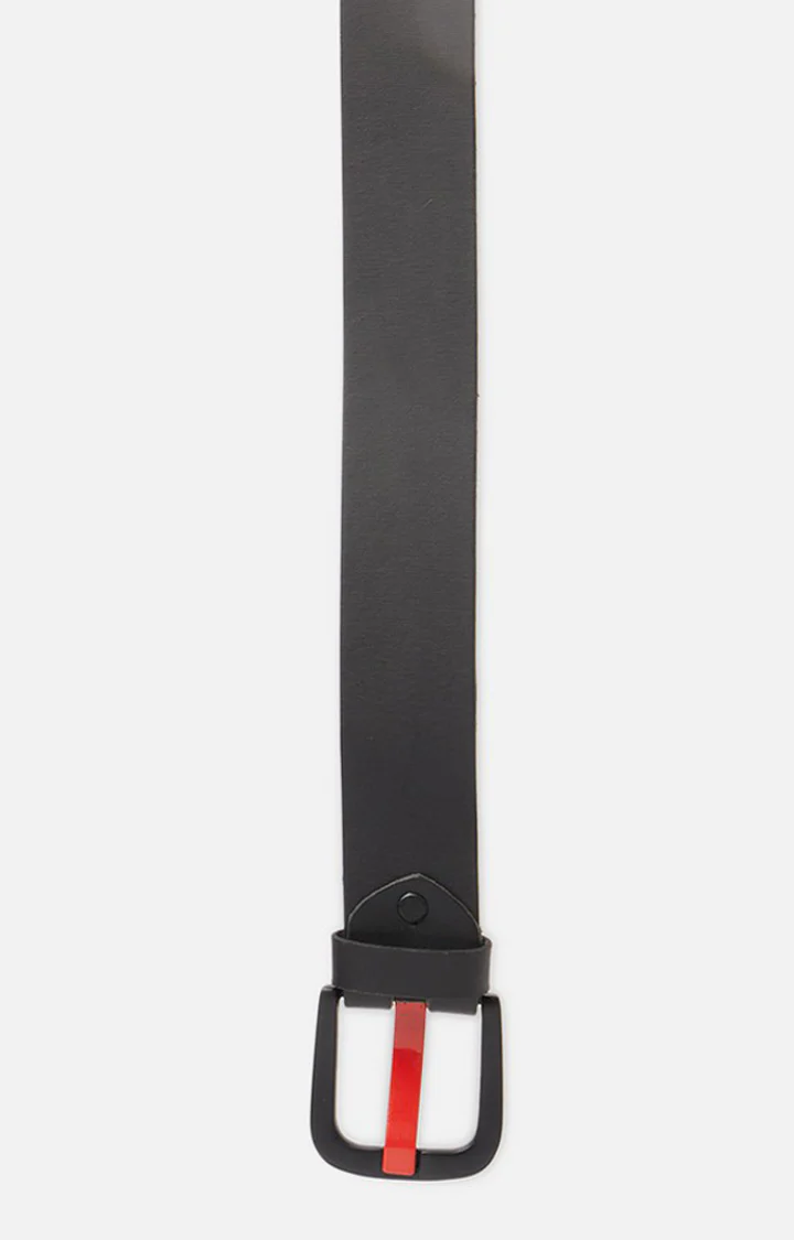 Men Black Genuine Leather Belt - Image 5