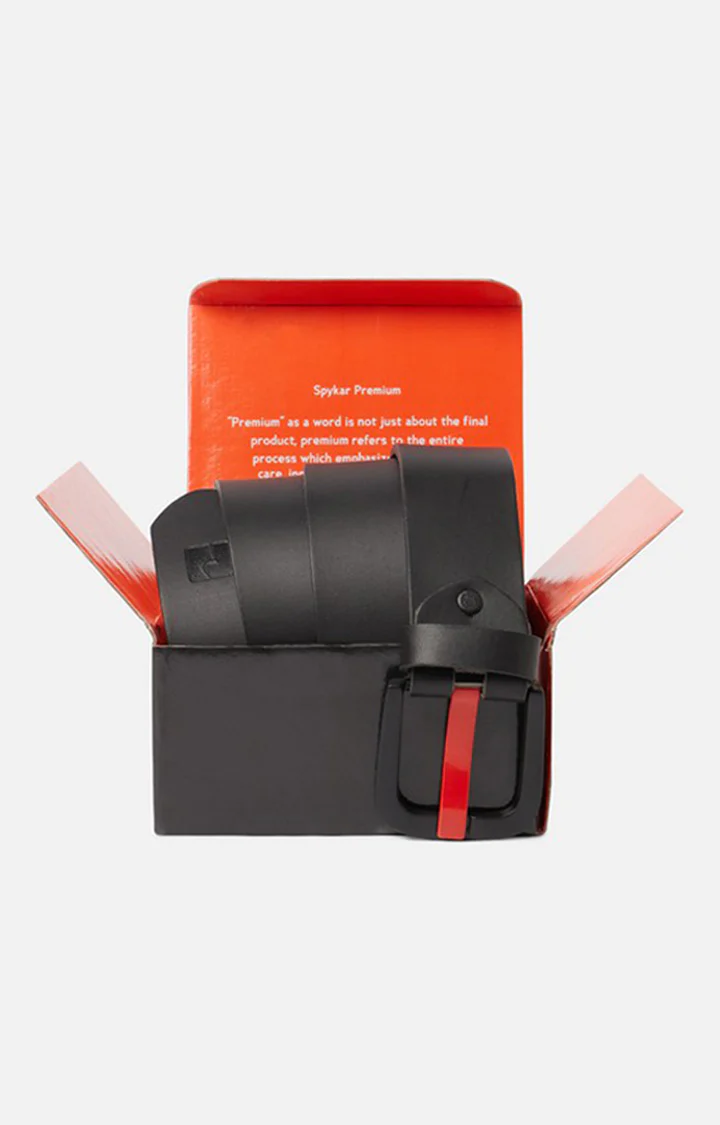 Men Black Genuine Leather Belt - Image 6
