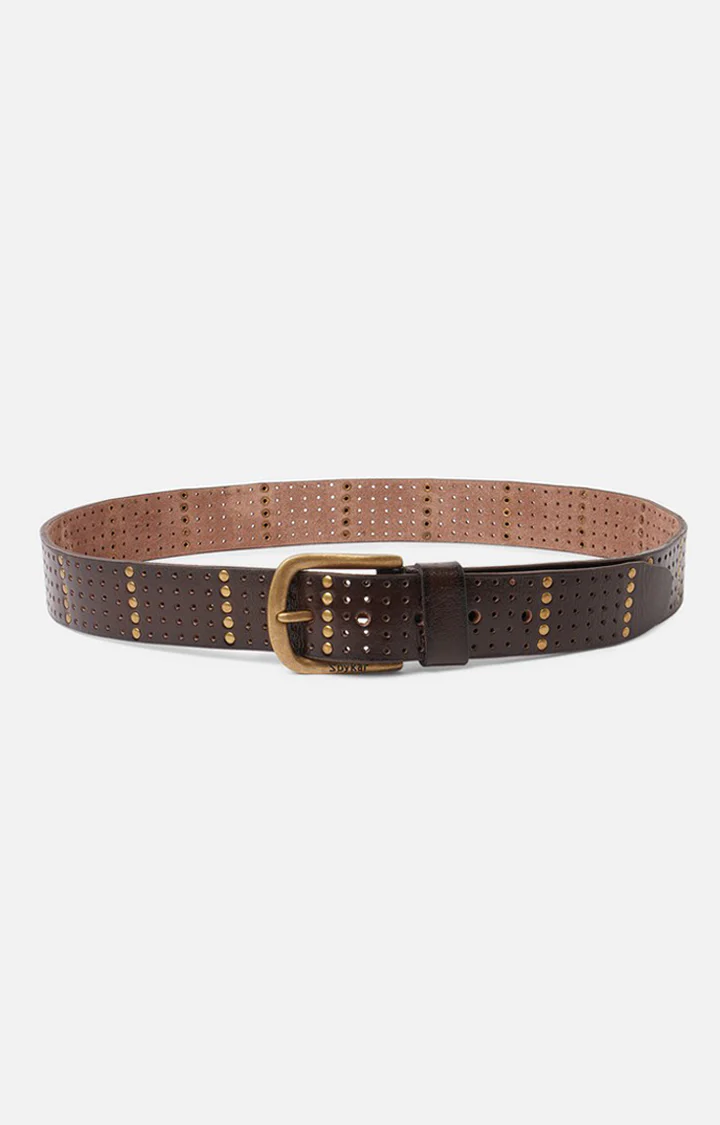 Men Brown Genuine Leather Belt - Image 3