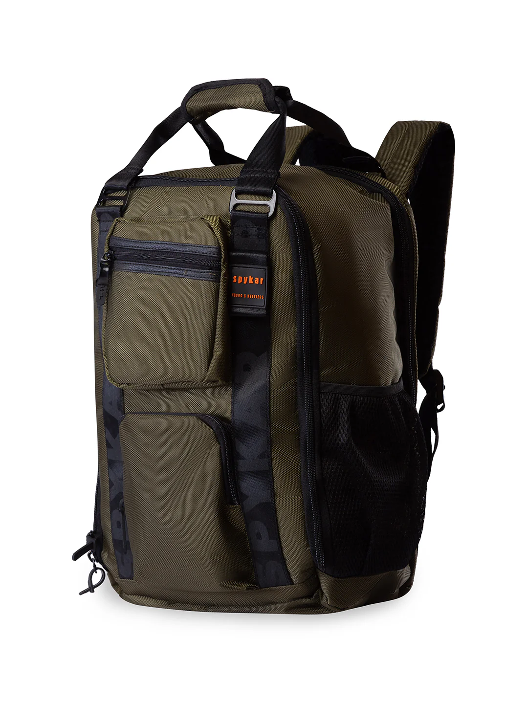 Men Olive Polyester Backpack - Image 3