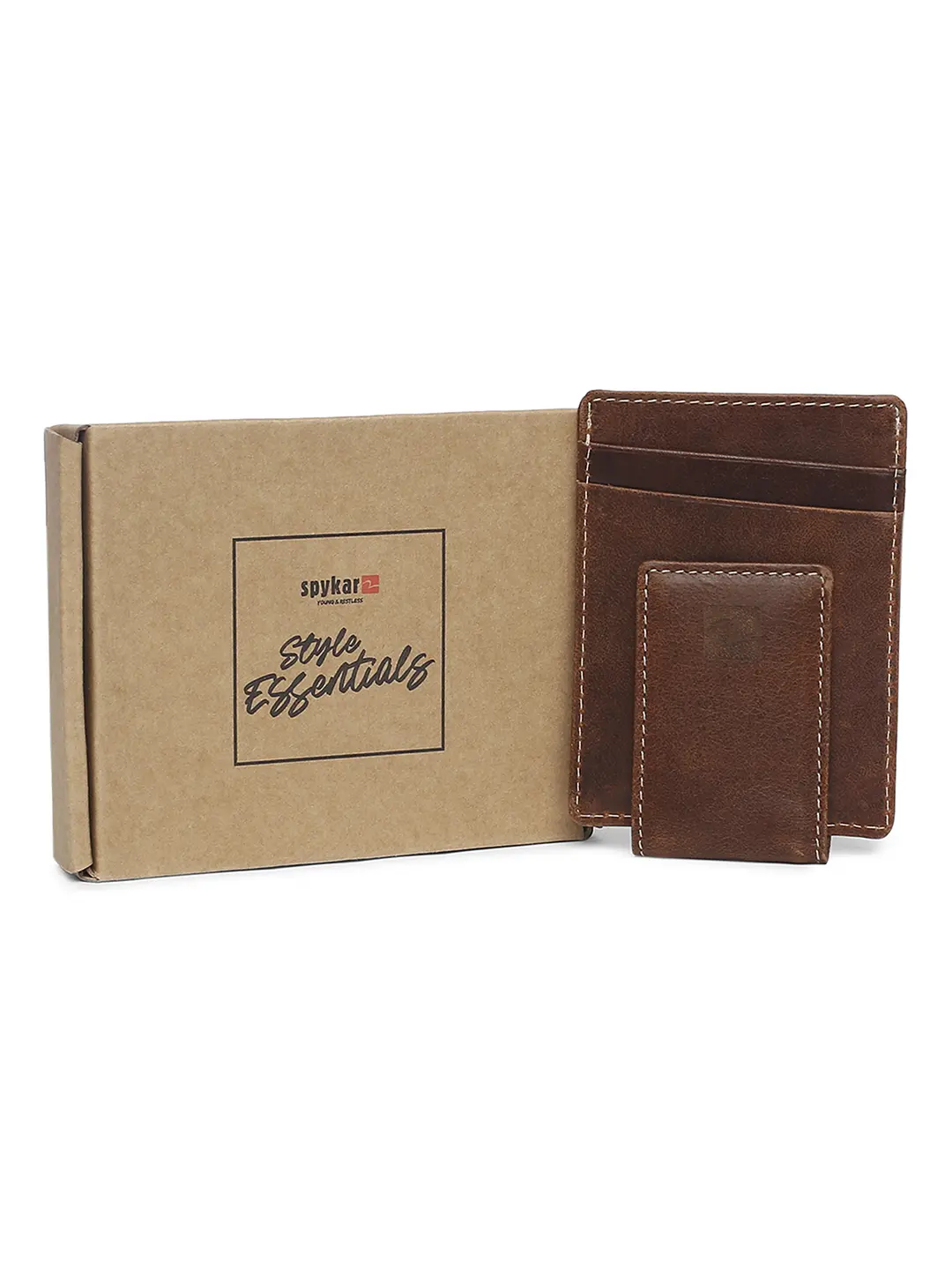 Men Tan Leather Money Clips - Image 6