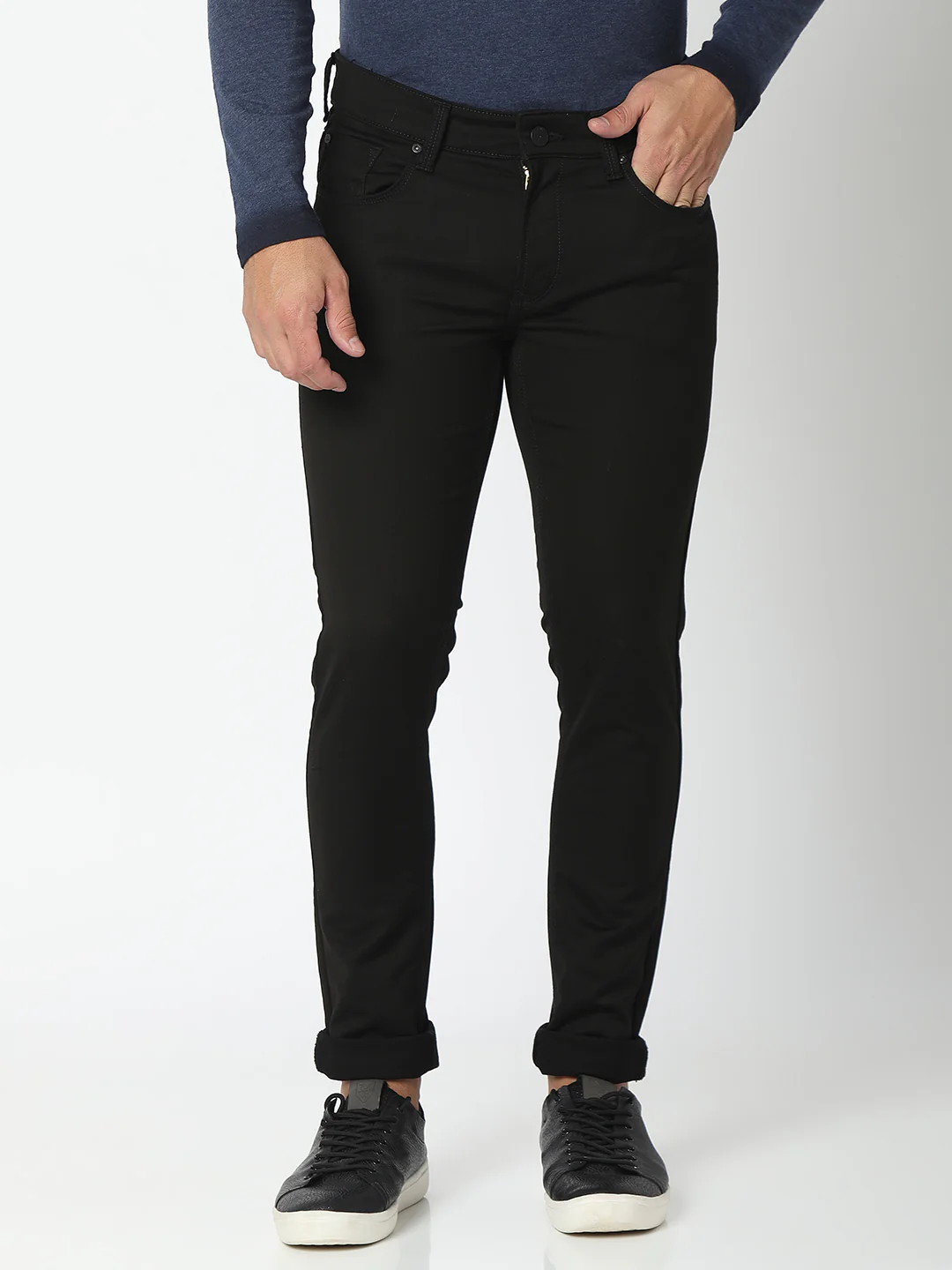 Men Diego Jeans Supper Slim Fit Black Low Rise - Image 2