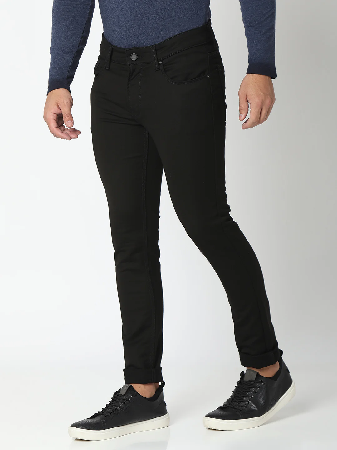 Men Diego Jeans Supper Slim Fit Black Low Rise - Image 3