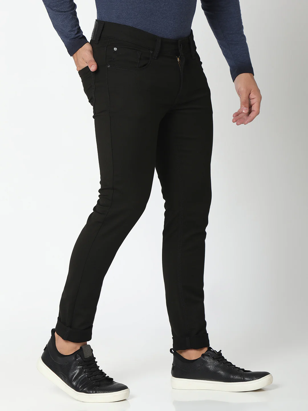 Men Diego Jeans Supper Slim Fit Black Low Rise - Image 4