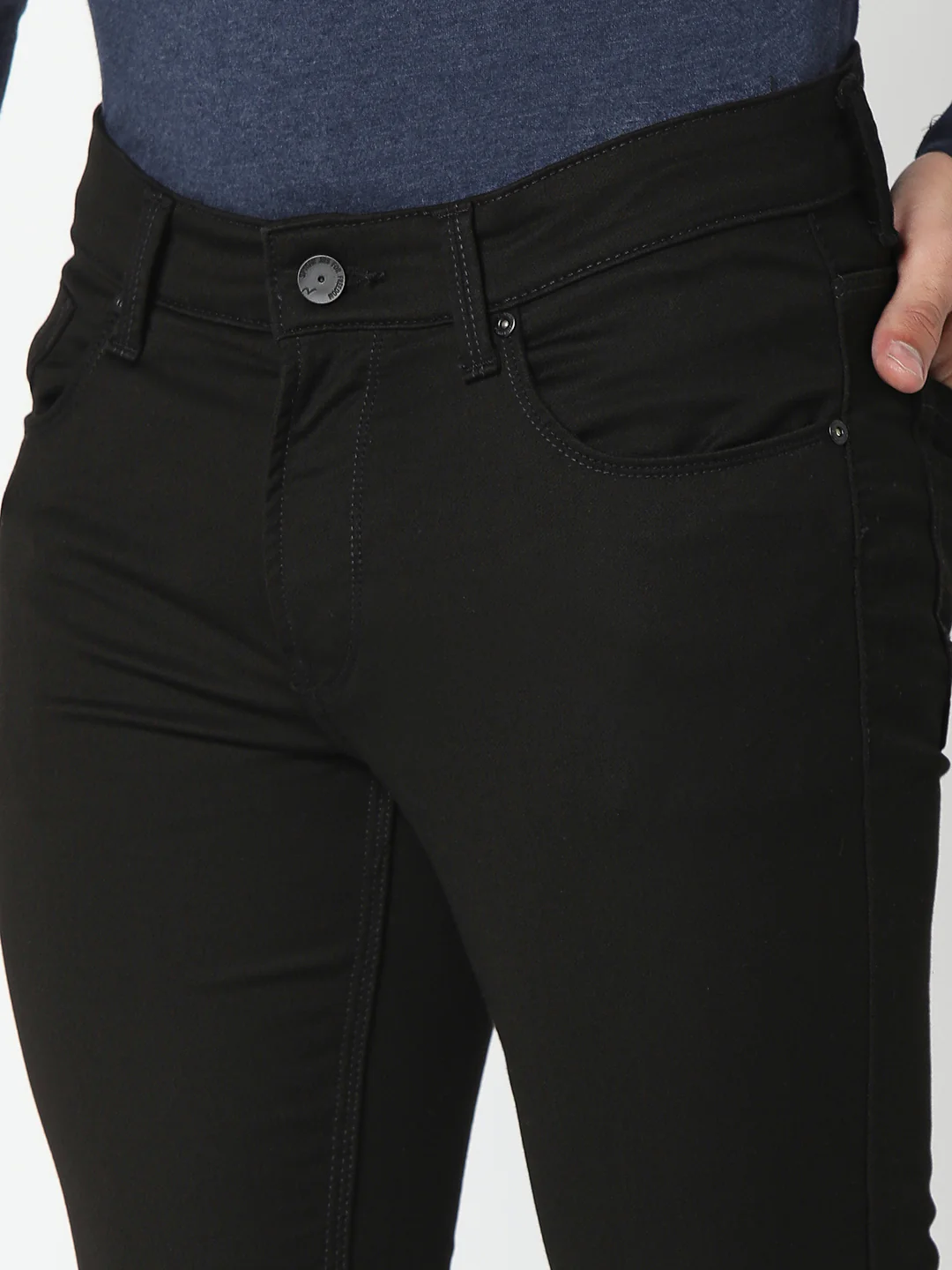 Men Diego Jeans Supper Slim Fit Black Low Rise - Image 6