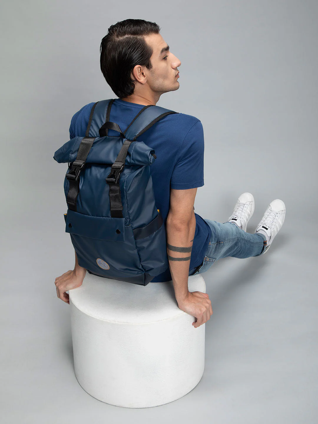 Navy Blue Casual Traveler Backpack - Image 9