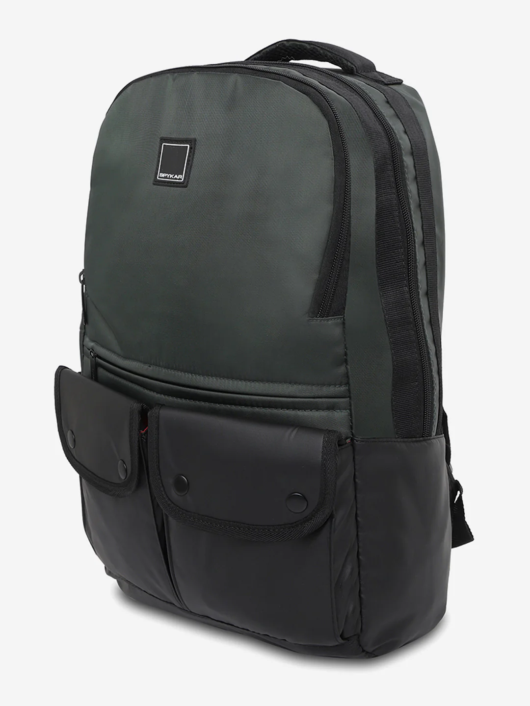Unisex Black & Olive Polyester Backpack - Image 2
