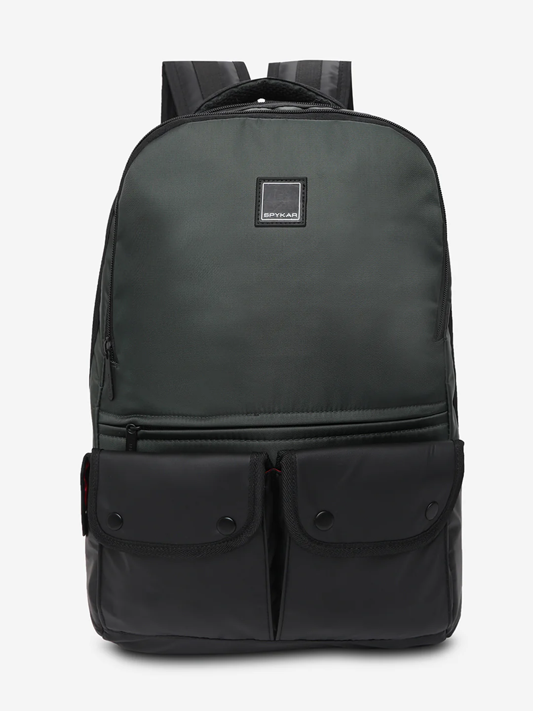 Unisex Black & Olive Polyester Backpack - Image 5