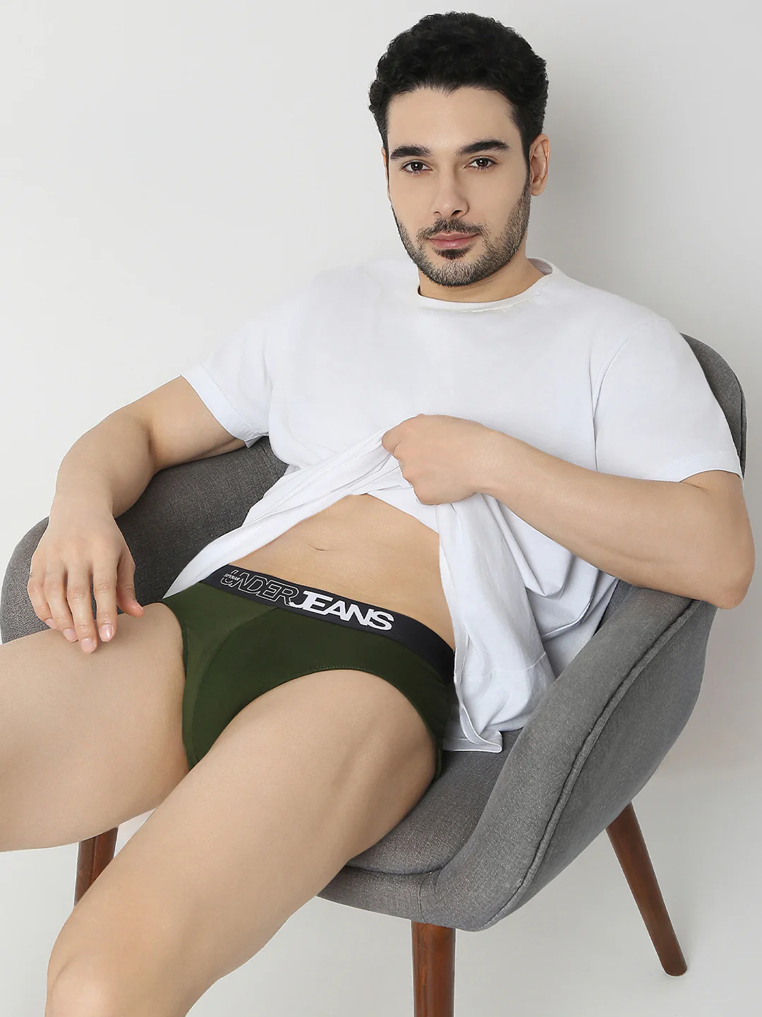 Underjeans Olive & Black Brief - Image 5