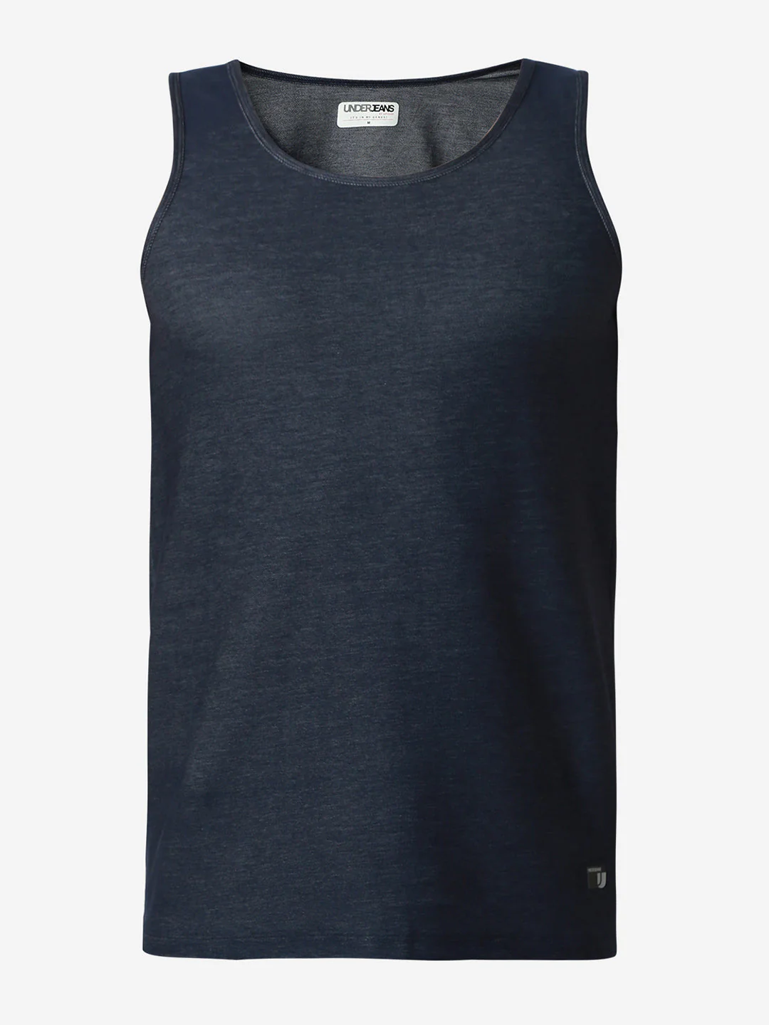 Underjeans DarK Blue Round Neck Solid Vest - Image 8