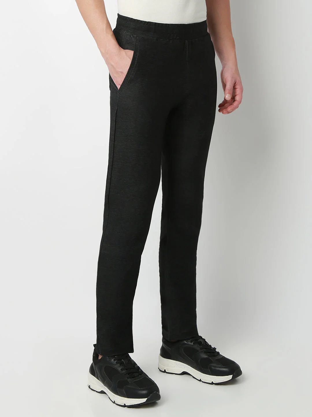 Underjeans Lounge Pant Slim Fit Black Mid-Rise - Image 4