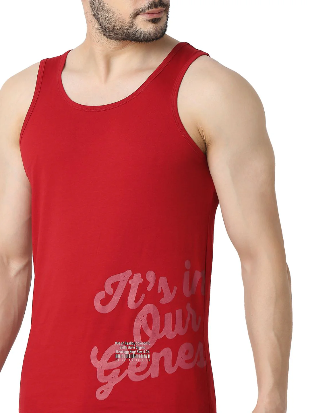 Underjeans Deep Red Regular Fit Vest - Image 4