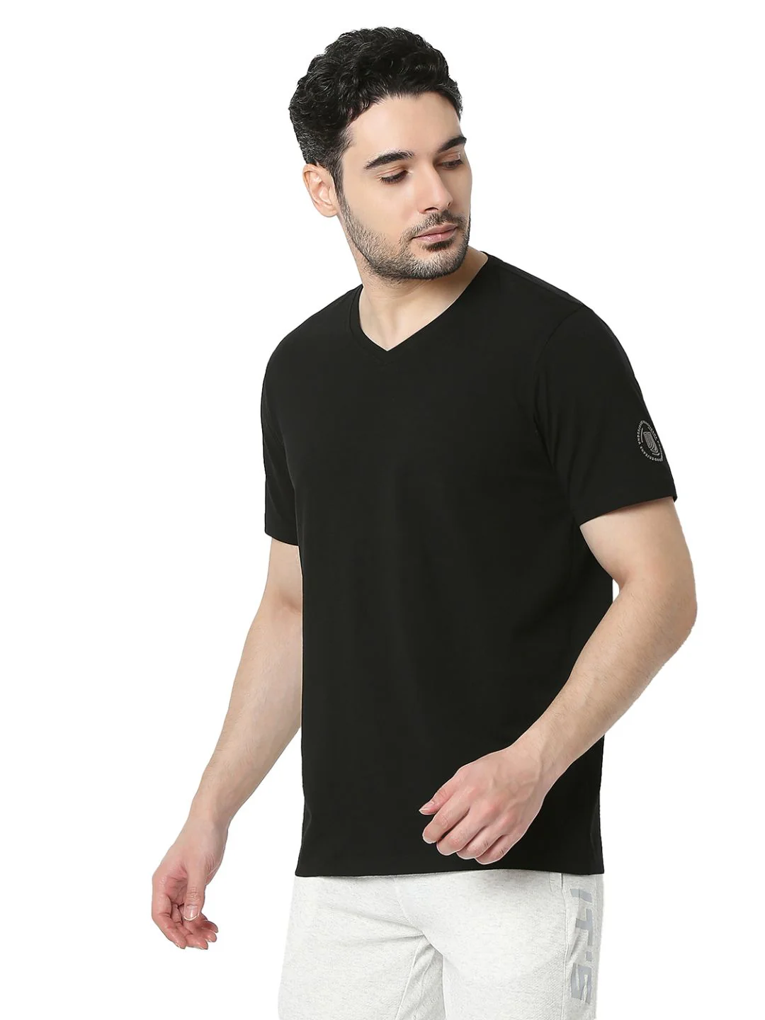Underjeans T-Shirt Solid Black Regular Fit - Image 3
