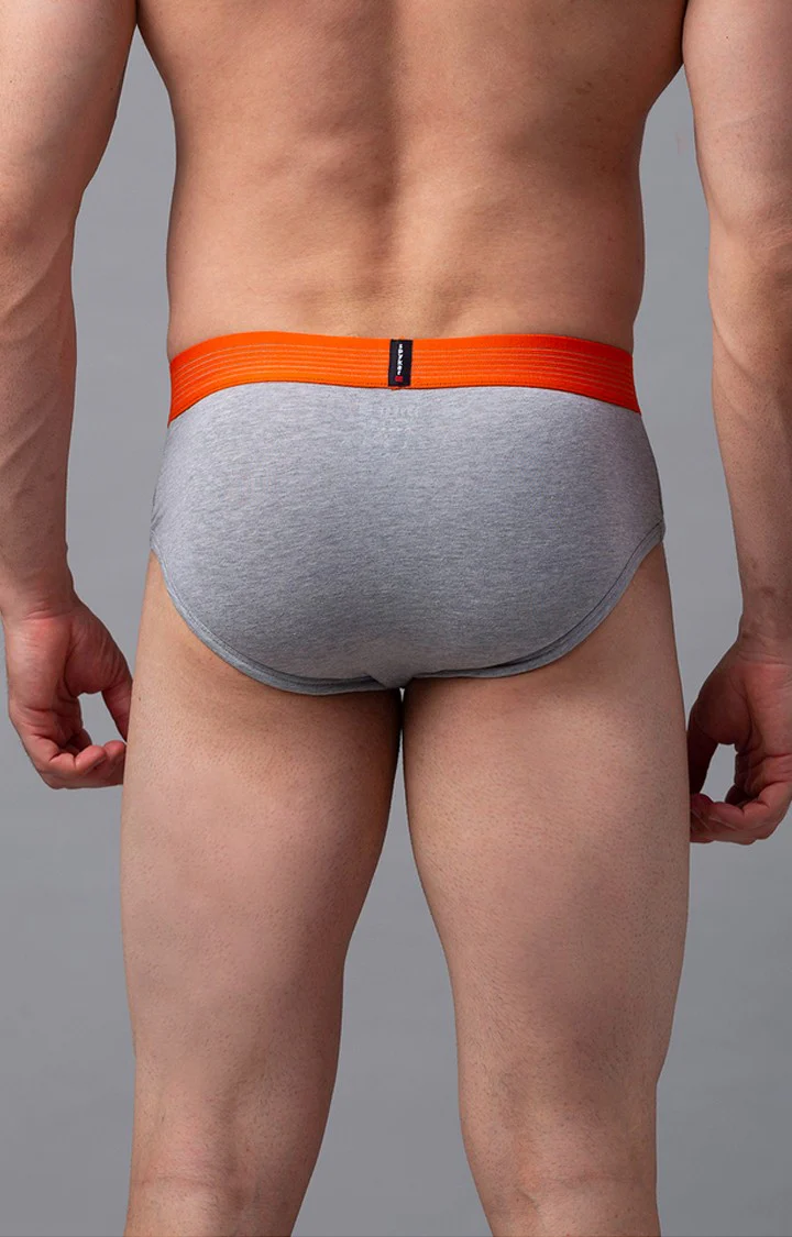 Underjeans Grey Solid Brief - Image 6