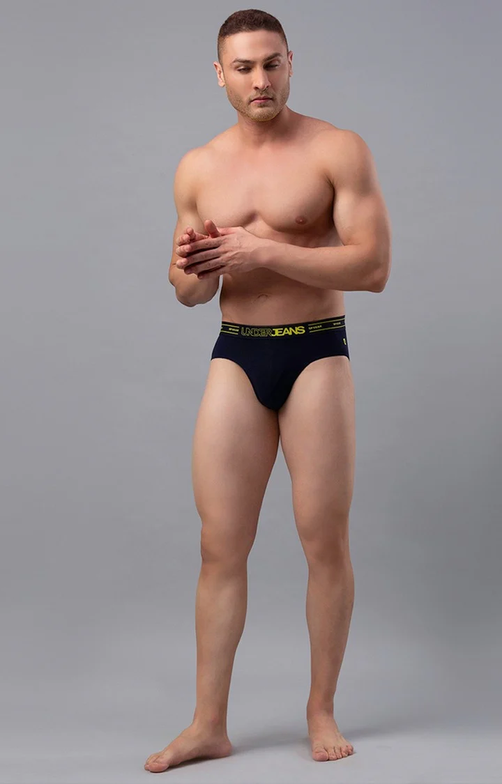 Underjeans Navy Regular Fit Brief