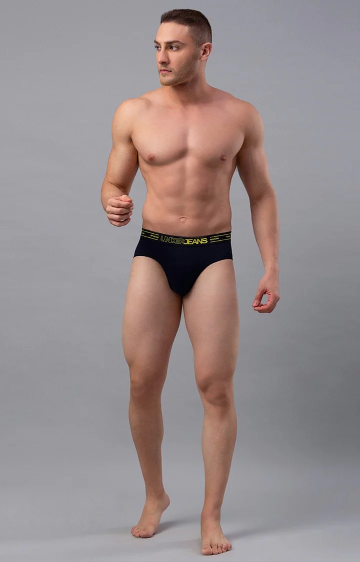 Underjeans Navy Regular Fit Brief - Image 3