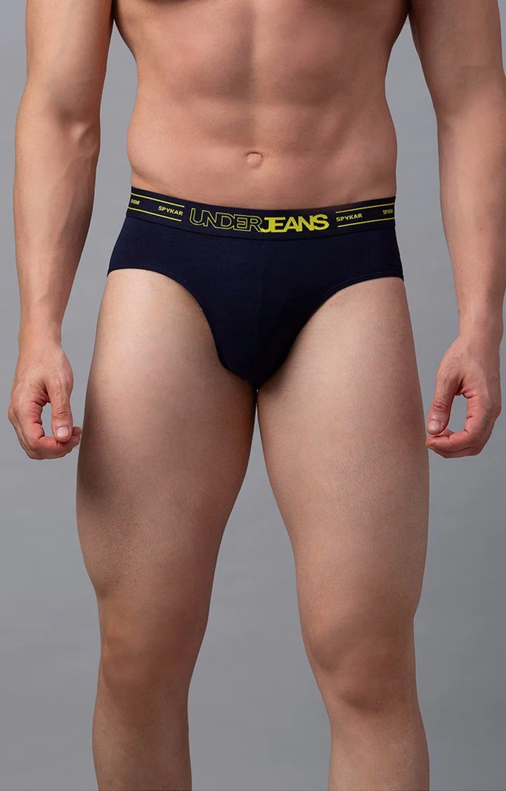 Underjeans Navy Regular Fit Brief - Image 4