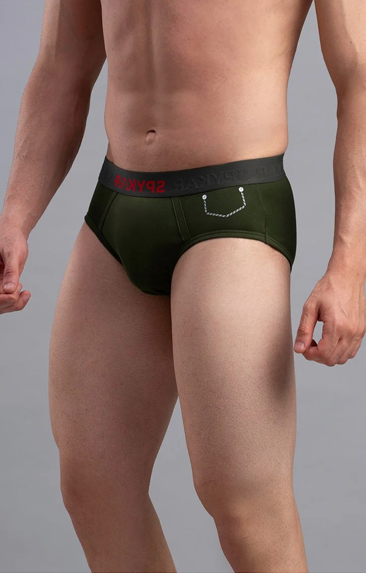 Underjeans Olive Regular Fit Brief - Image 5