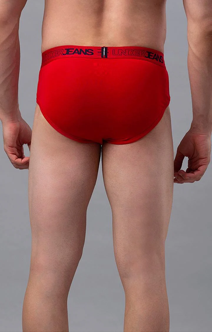 Underjeans Pack Of 2 Red Regular Fit Briefs - Image 3