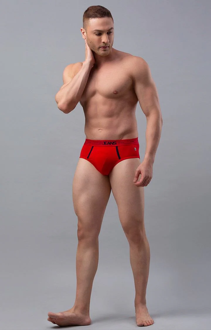 Underjeans Pack Of 2 Red Regular Fit Briefs - Image 4