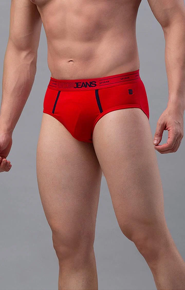 Underjeans Pack Of 2 Red Regular Fit Briefs - Image 7