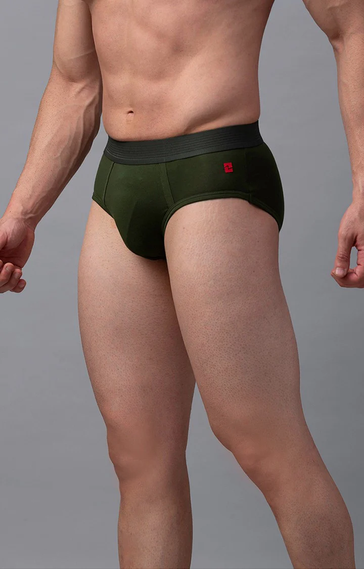 Underjeans Olive Cotton Brief - Image 4