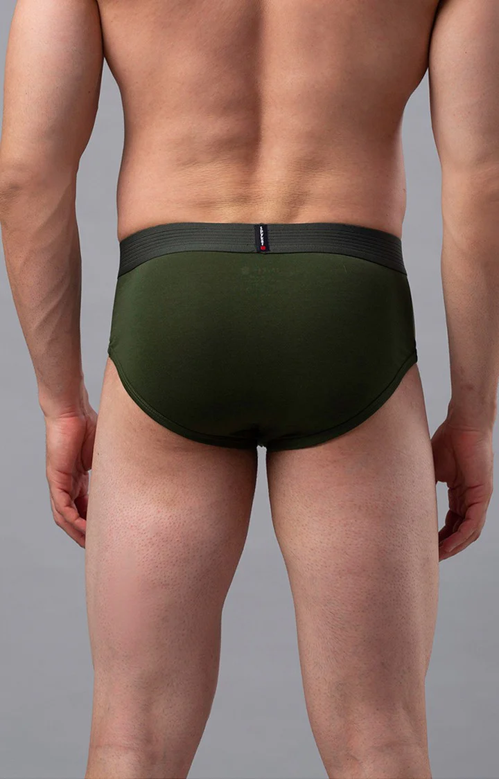 Underjeans Olive Cotton Brief - Image 5