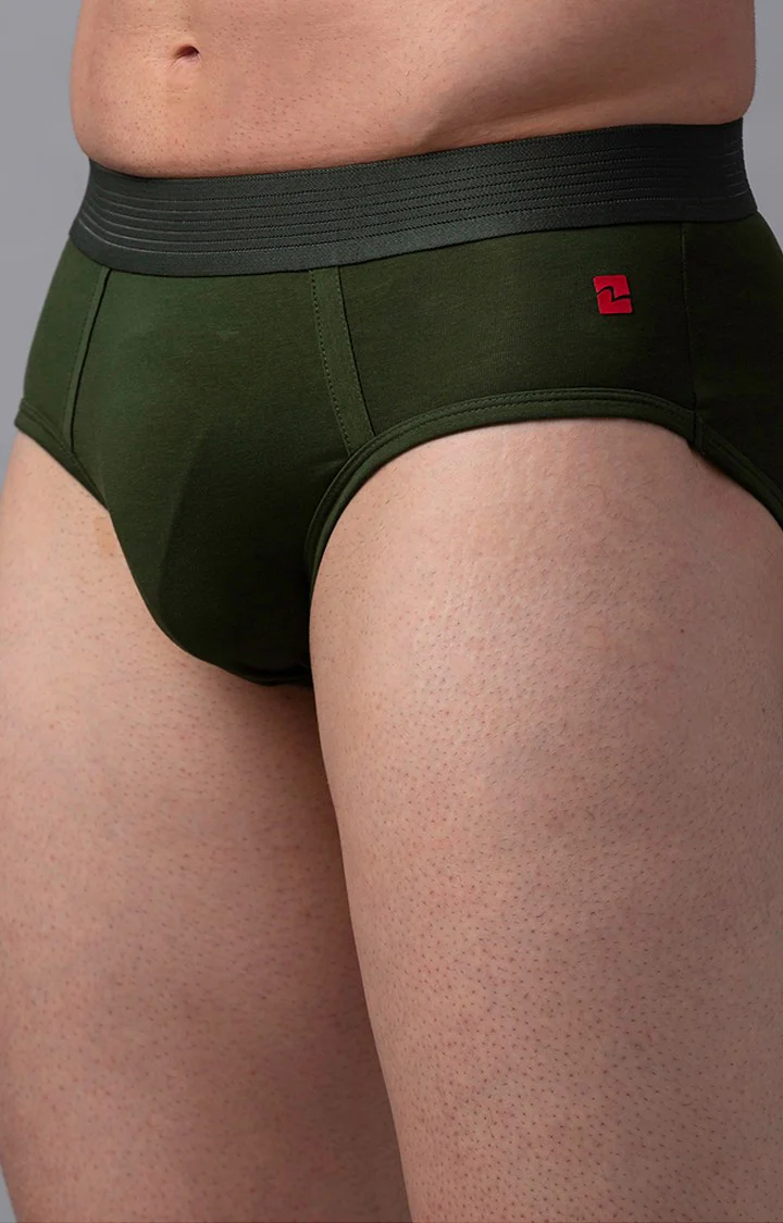 Underjeans Olive Cotton Brief - Image 6